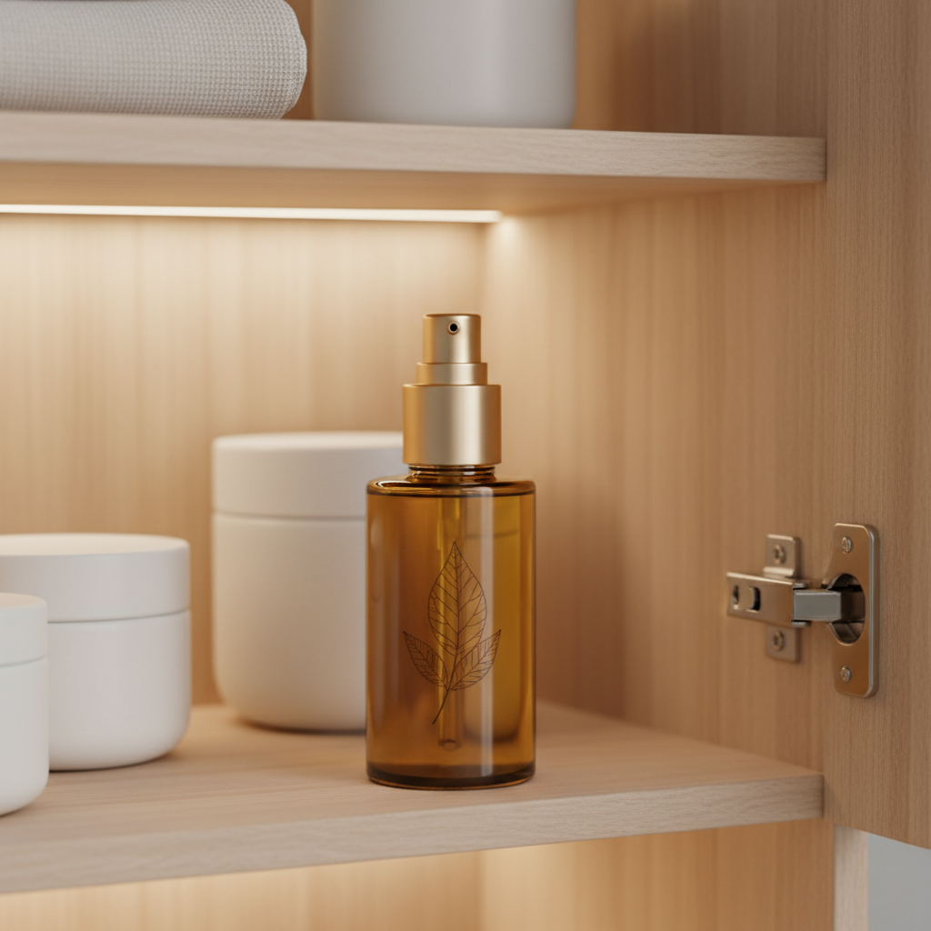 Amber face oil pump bottle