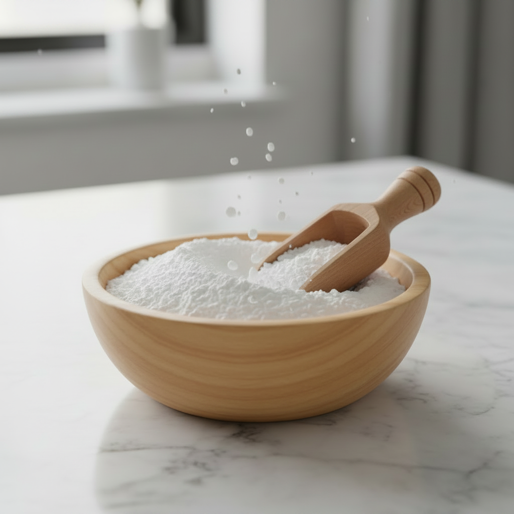 Magnesium bath flakes close up